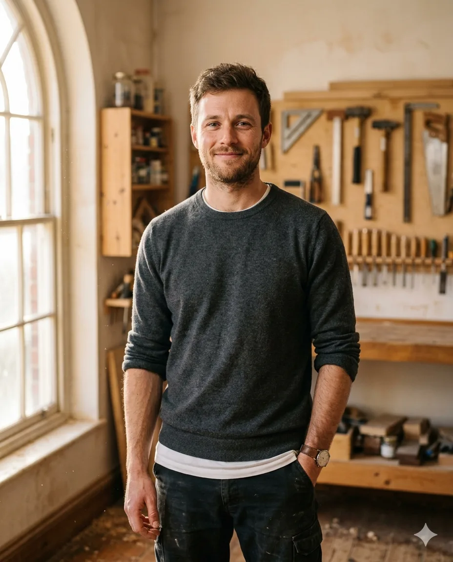 Compagnon Alexander Wigge in der Werkstatt