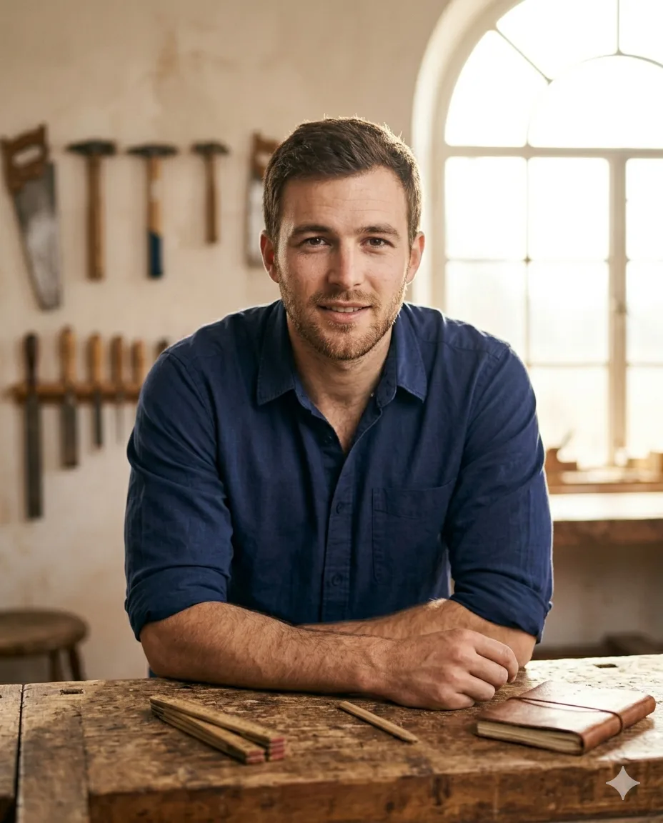 Compagnon Nico Walendy an der Werkbank